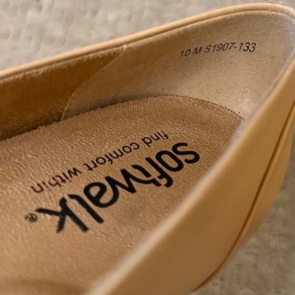 Softwalk Nude Black Cap Toe Ballet Flats (Size 10M) Leather Comfort - Picture 8 of 8